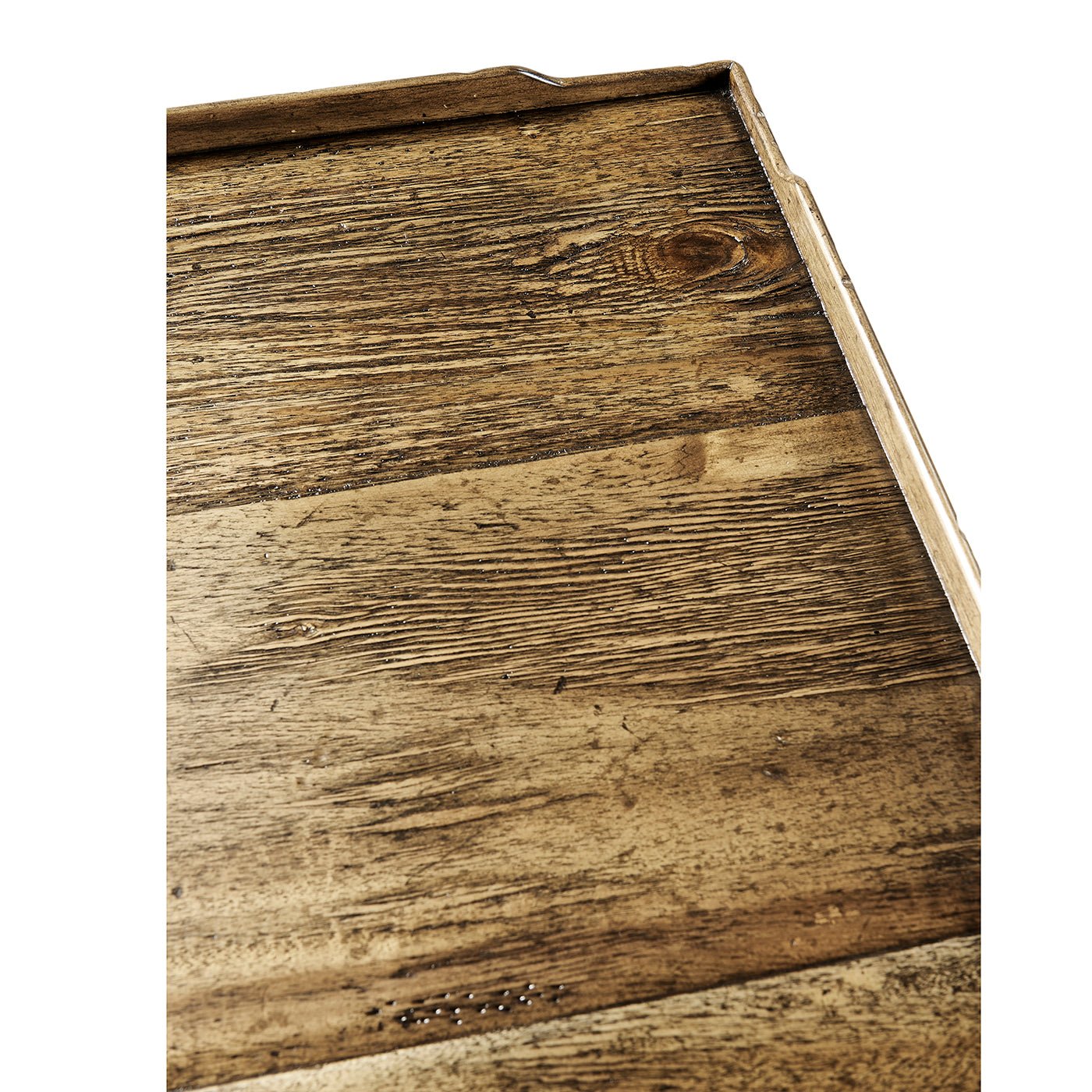 French Country End Table - Medium Brown