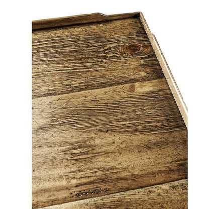 French Country End Table - Medium Brown