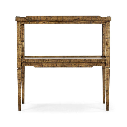 French Country End Table - Medium Brown