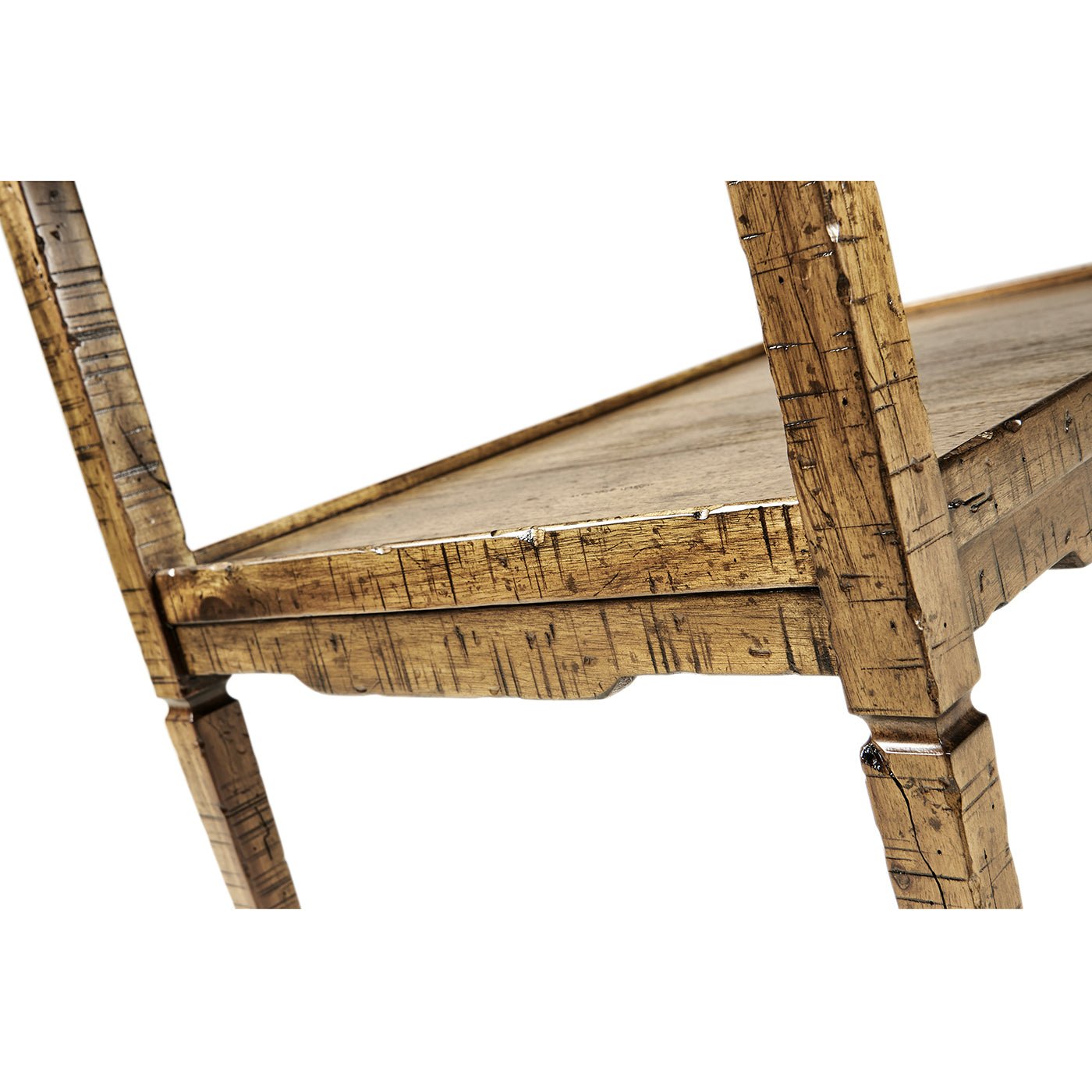 French Country End Table - Medium Brown