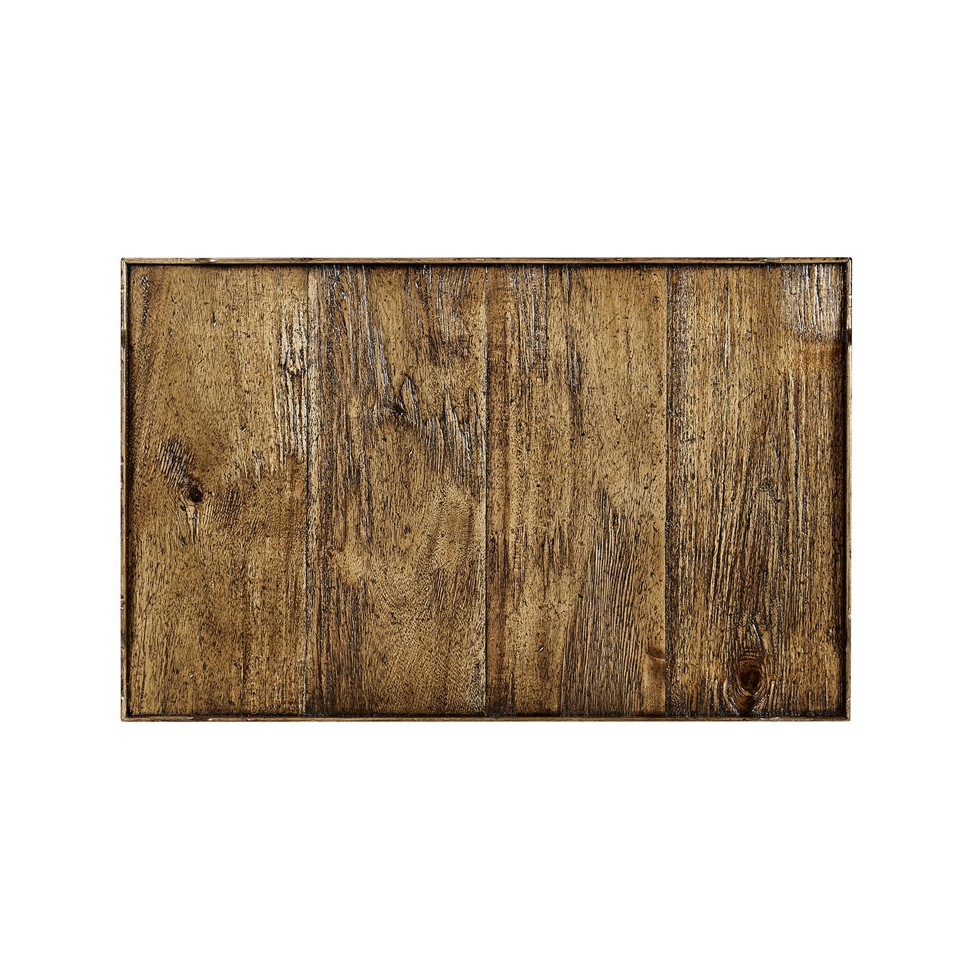 French Country End Table - Medium Brown