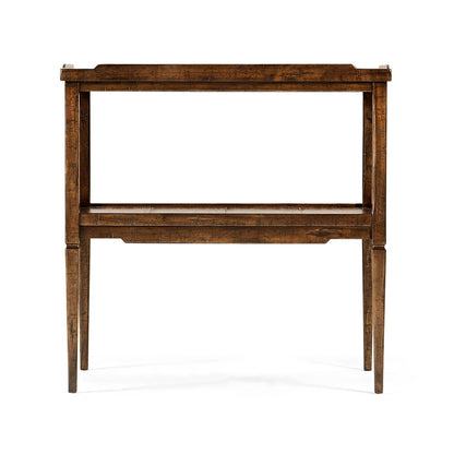 French Country End Table - Walnut Finish