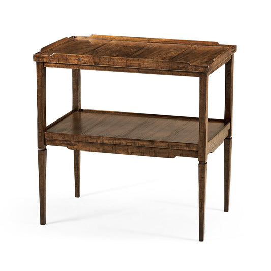 French Country End Table - Walnut Finish