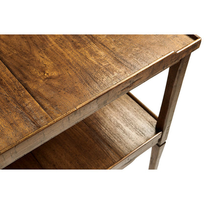 French Country End Table - Walnut Finish