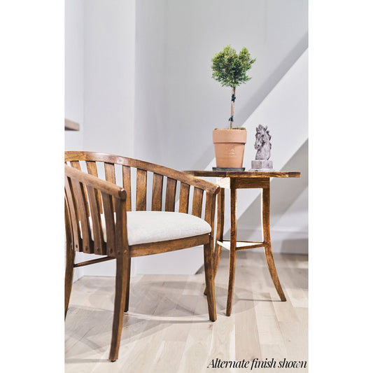French Country Round End Table - Medium Brown