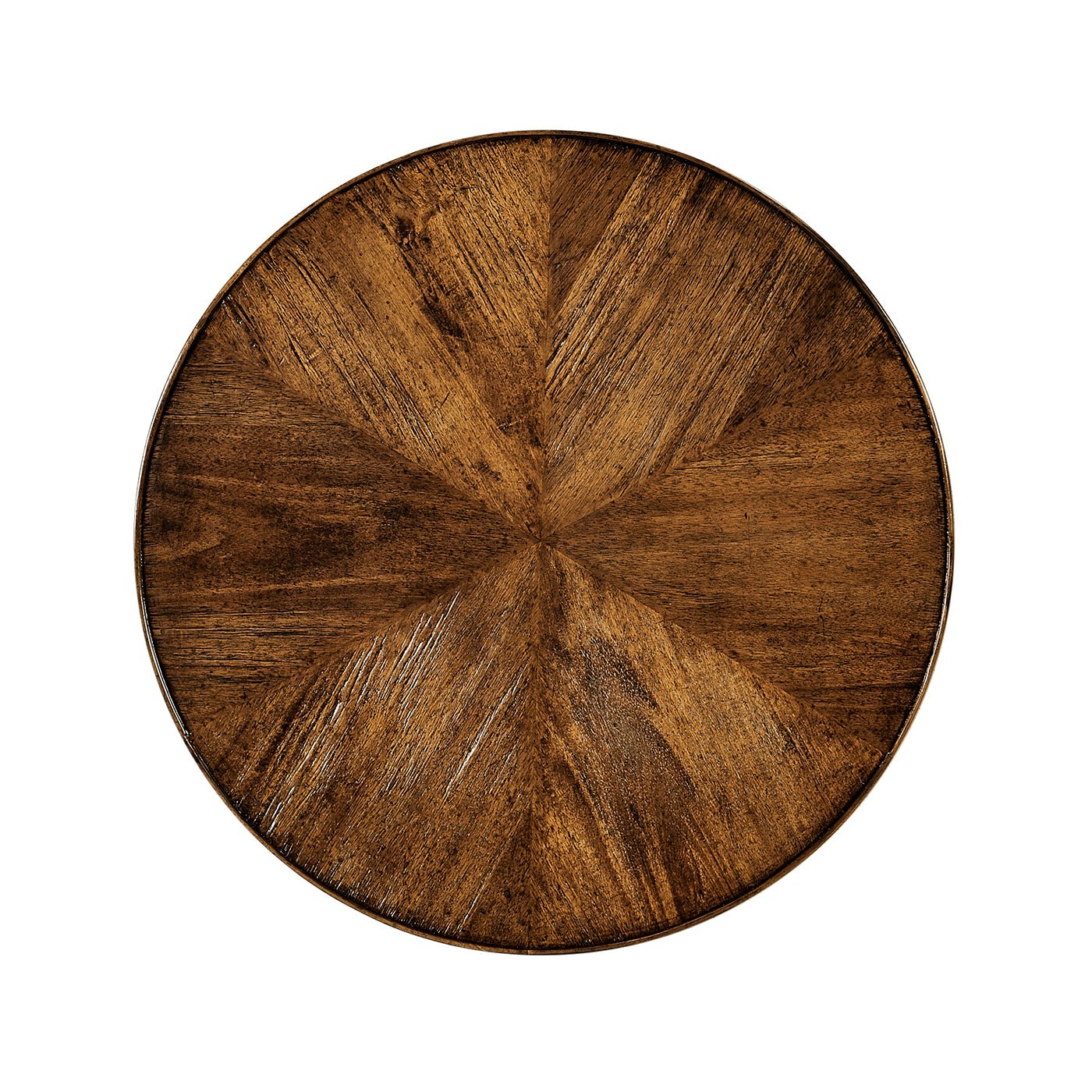 French Country Round End Table - Walnut Finish