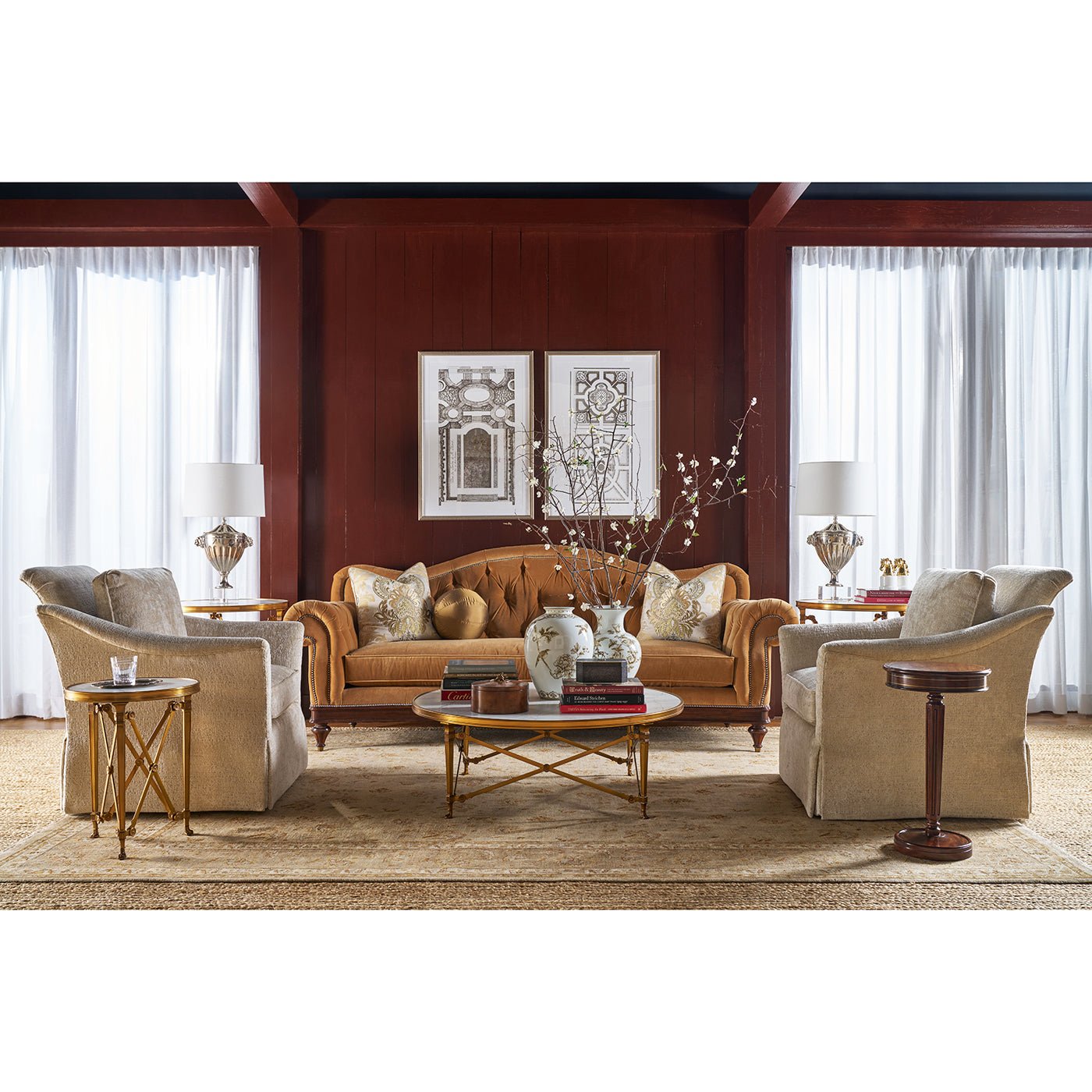 Table basse ronde de style Empire français