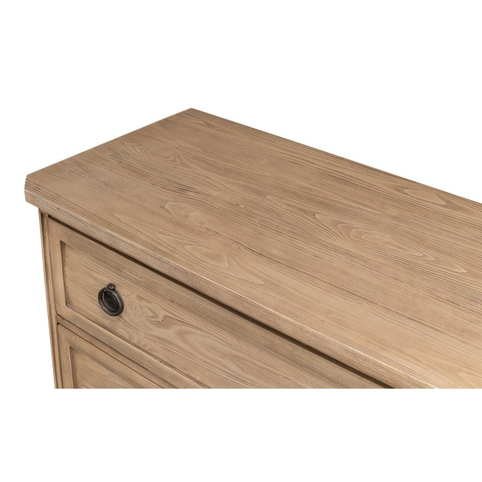 French Light Oak Eight Drawer Dresser