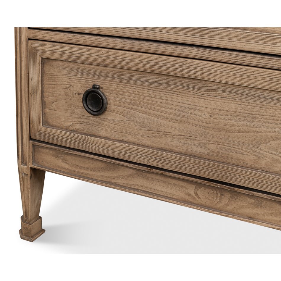 French Light Oak Eight Drawer Dresser