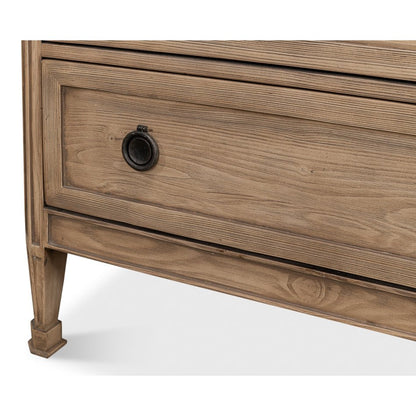 French Light Oak Eight Drawer Dresser