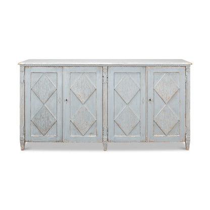 Buffet provincial français peint en bleu