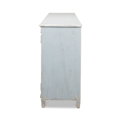Buffet provincial français peint en bleu