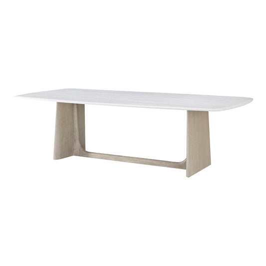 Grey Oak Modern Quartz Top Dining Table