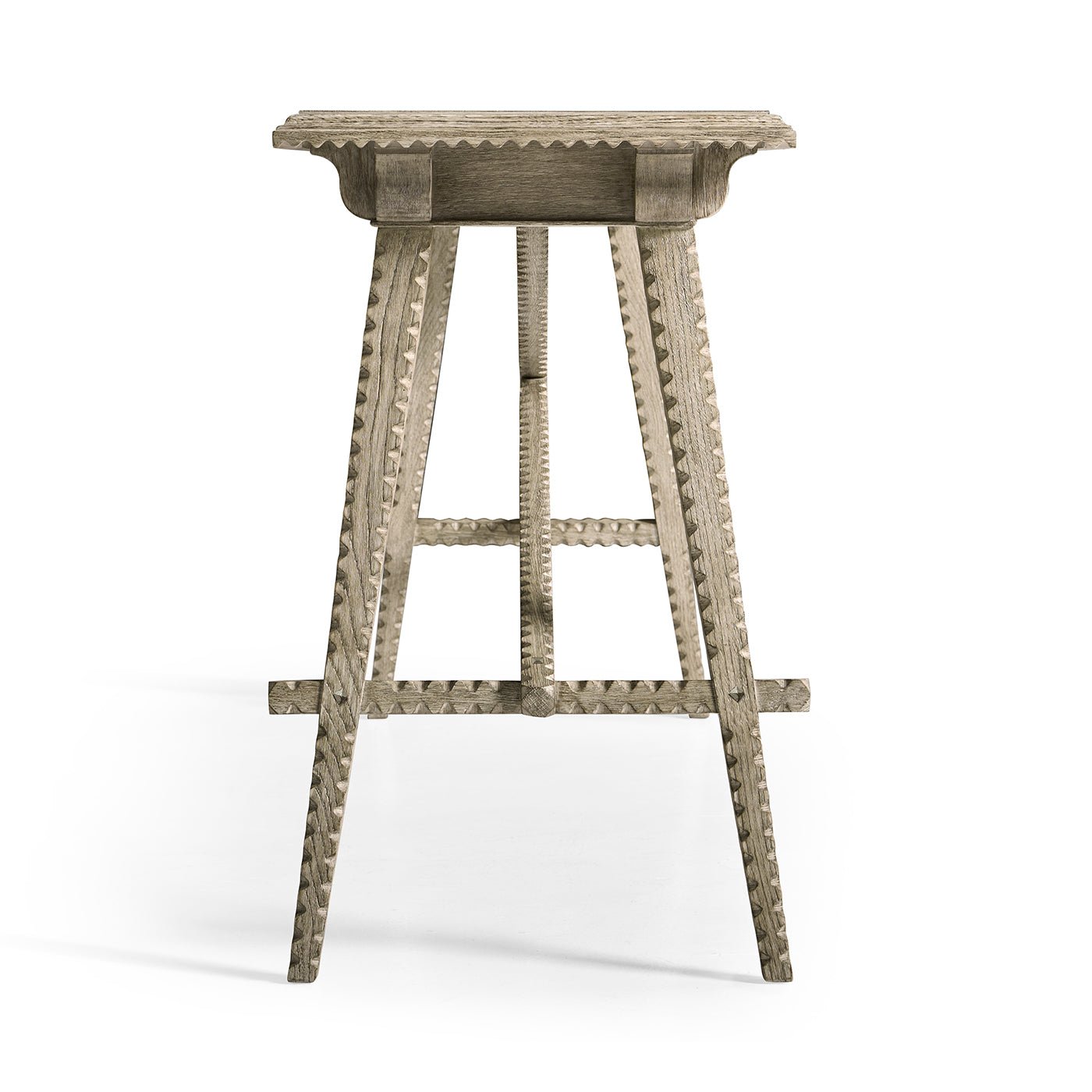 Console rustique en chêne grisé