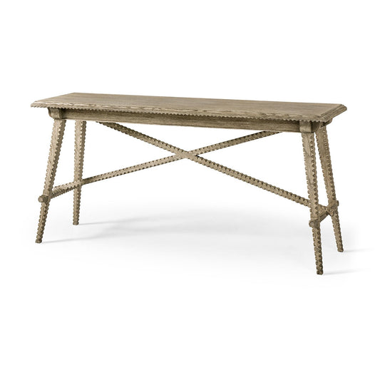 Greyed Oak Rustic Console Table