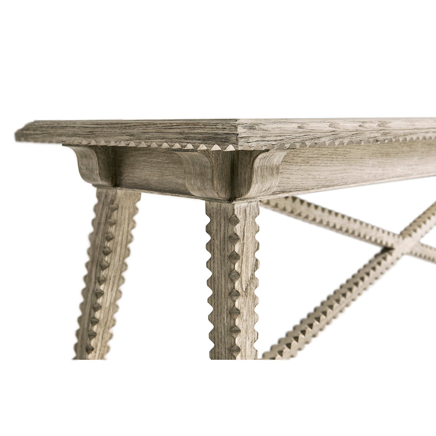 Console rustique en chêne grisé