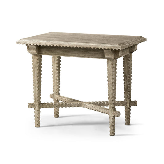 Greyed Oak Rustic End Table