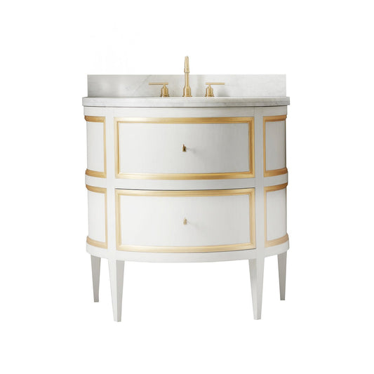 Gustavian White Painted Marble Top Vanity