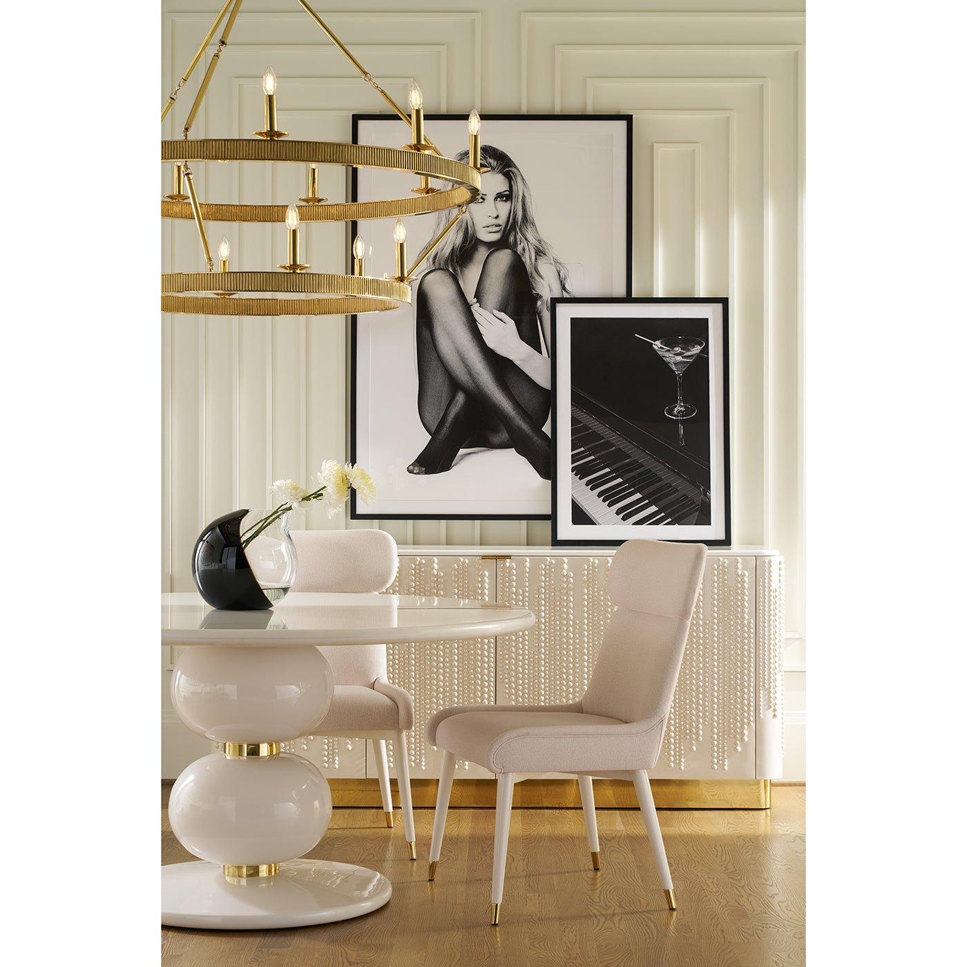 Chaise de salle à manger Haute Hollywood Regency