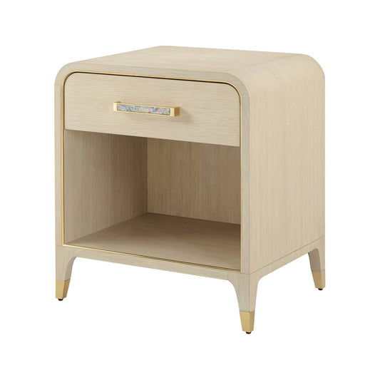 Table de chevet Hollywood Regency - Finition claire