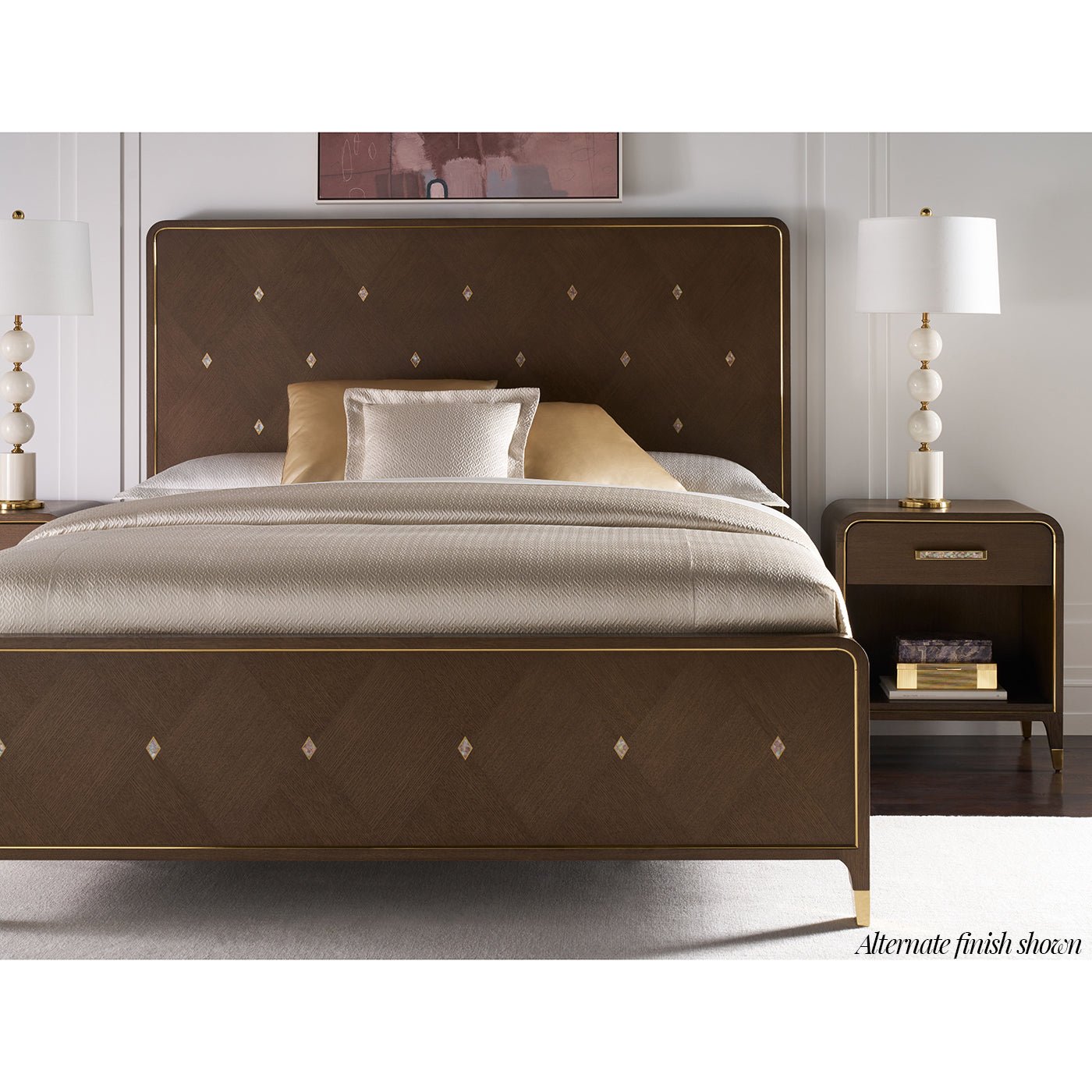 Table de chevet Hollywood Regency - Finition claire