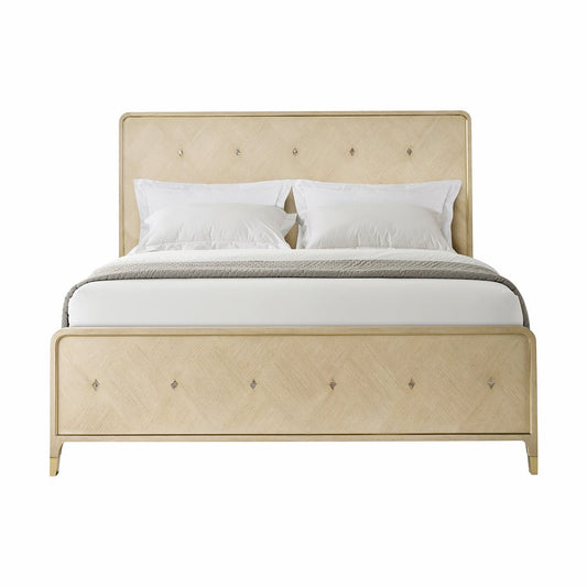 Lit King Size Hollywood Regency - Finition claire