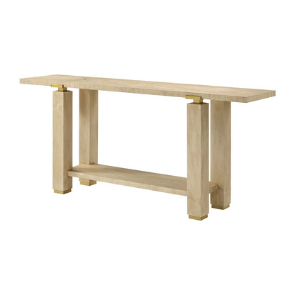 Console minimaliste Hollywood Regency – Finition claire