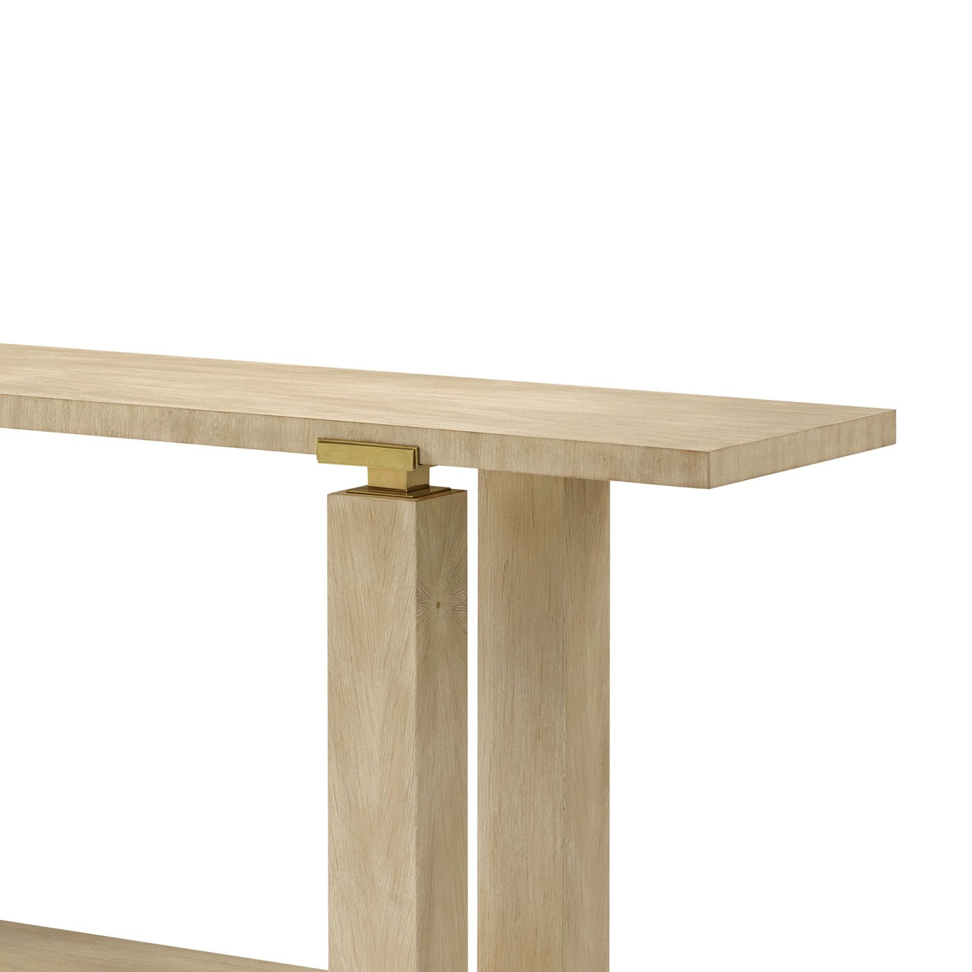 Console minimaliste Hollywood Regency – Finition claire