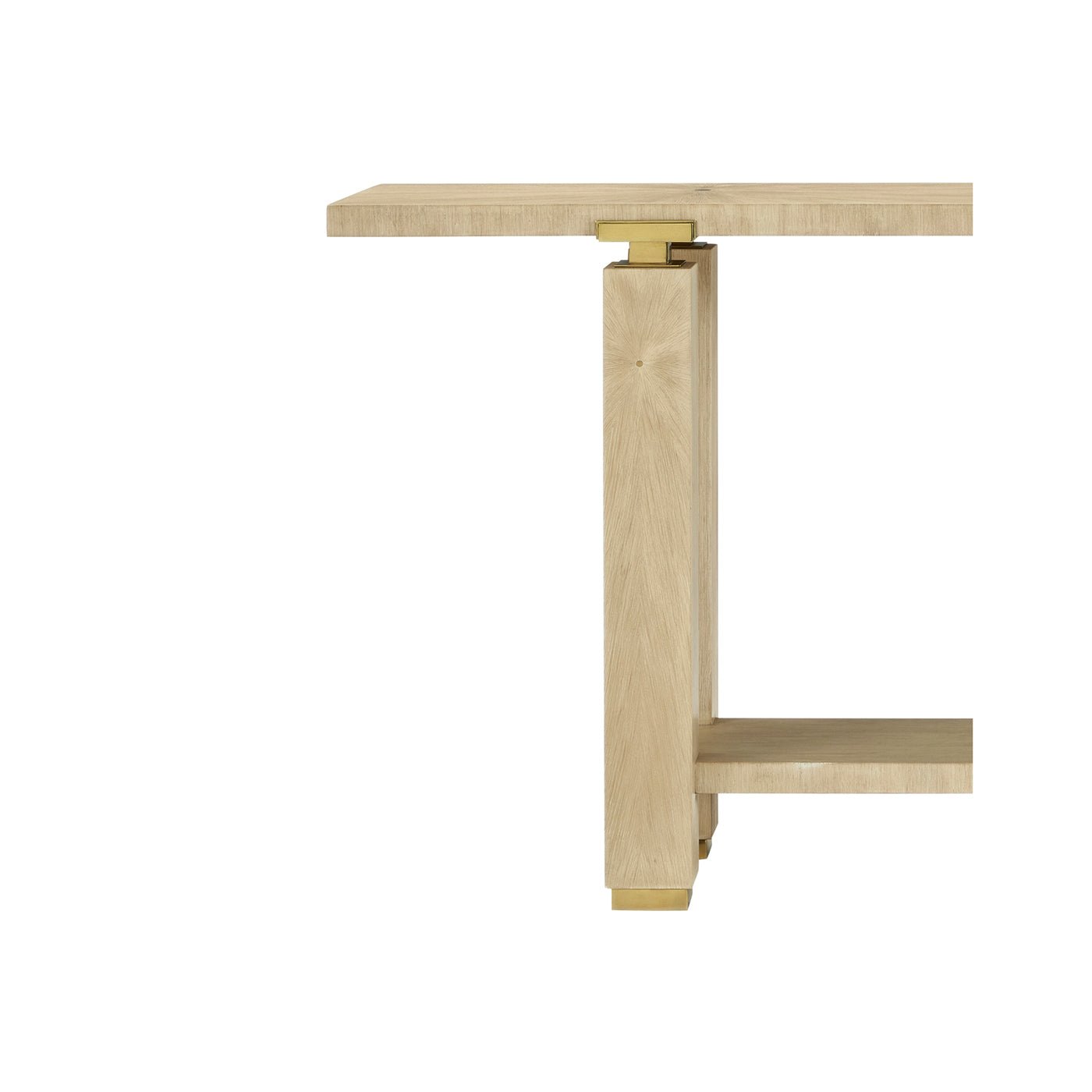 Console minimaliste Hollywood Regency – Finition claire