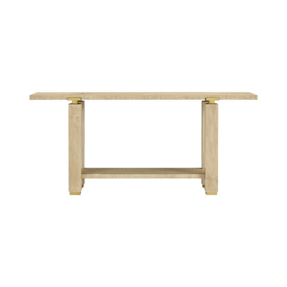 Console minimaliste Hollywood Regency – Finition claire