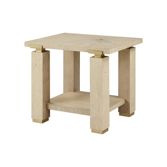 Table d'appoint minimaliste Hollywood Regency - Finition claire