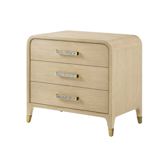 Table de chevet Hollywood Regency - Finition claire