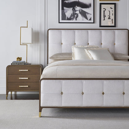 Lit king-size rembourré Hollywood Regency