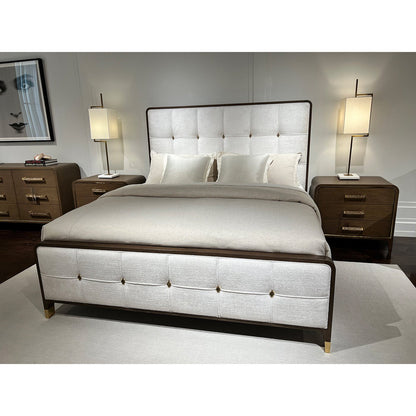 Lit king-size rembourré Hollywood Regency