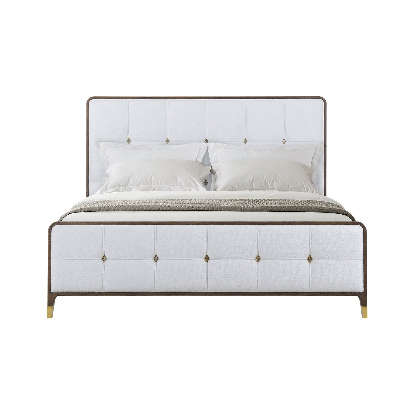 Lit king-size rembourré Hollywood Regency