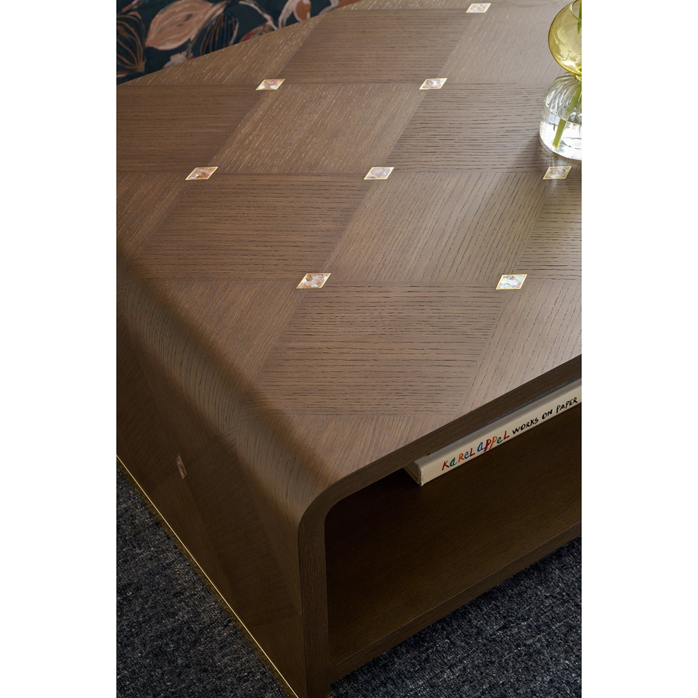 Table basse cascade Hollywood Regency - Finition foncée
