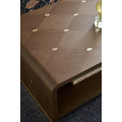 Table basse cascade Hollywood Regency - Finition foncée
