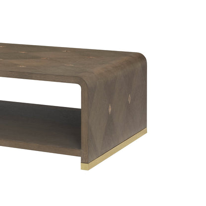 Table basse cascade Hollywood Regency - Finition foncée