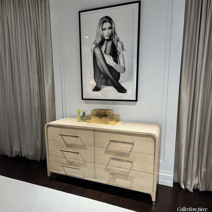 Grande commode Hollywood Regency - Finition claire