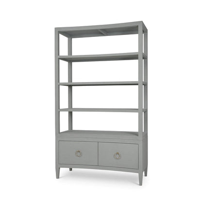 Grande étagère enveloppée de lin - Bleu pâle