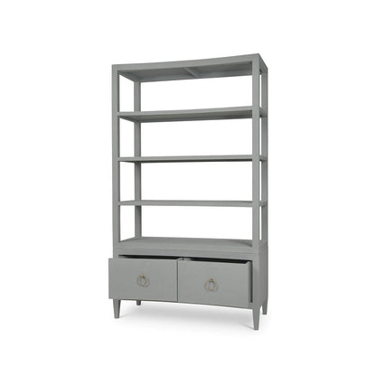 Grande étagère enveloppée de lin - Bleu pâle
