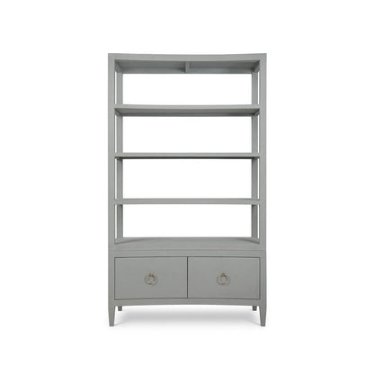 Grande étagère enveloppée de lin - Bleu pâle