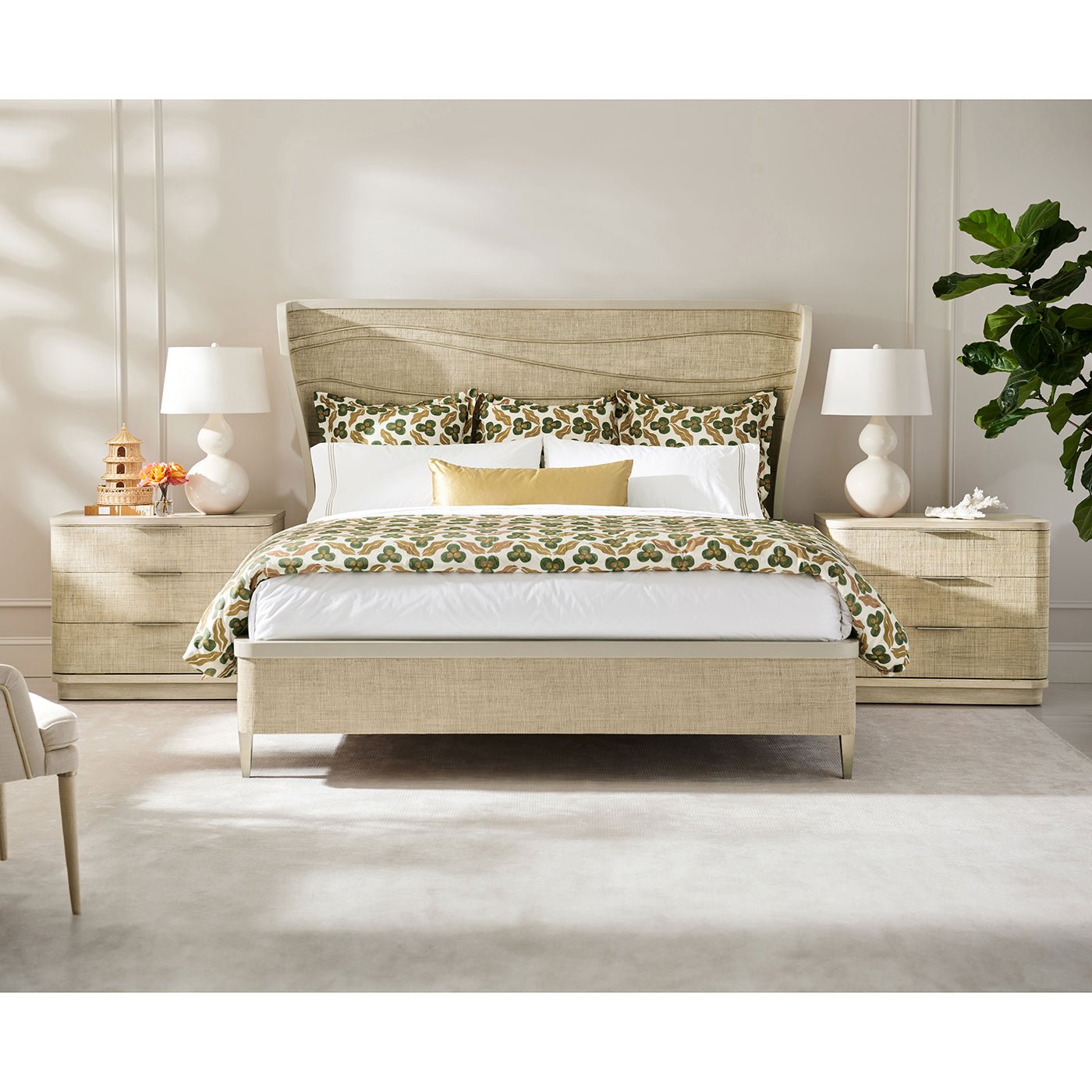 Large Modern Woven Nightstand