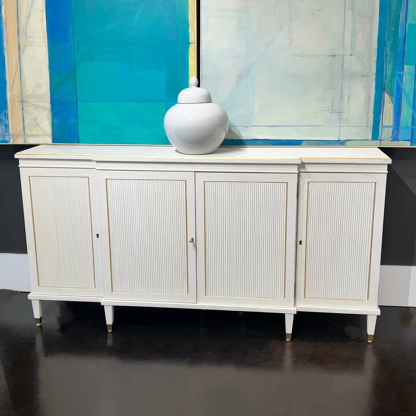 Large Regency Parcel Gilt Credenza
