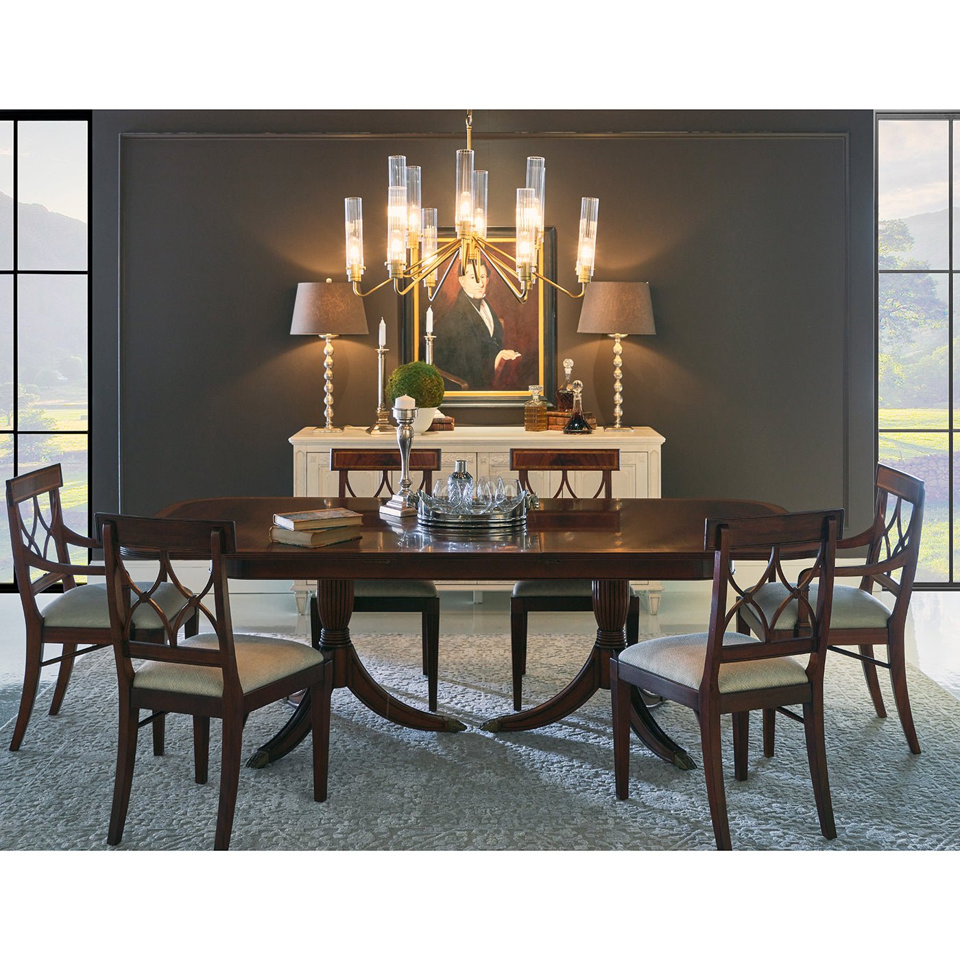 Large Regency Style Extending Dining Table