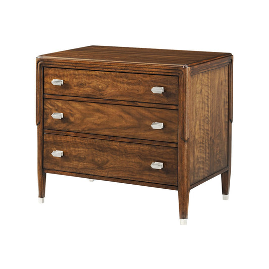 Grande table de chevet Art déco en noyer