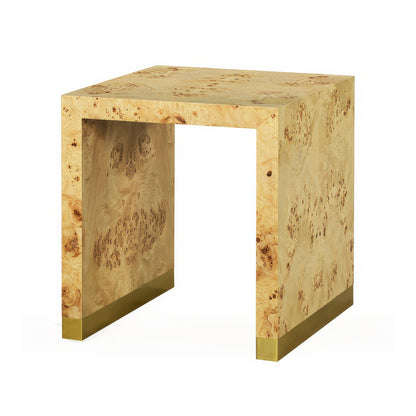 Light Burl Wood End Table
