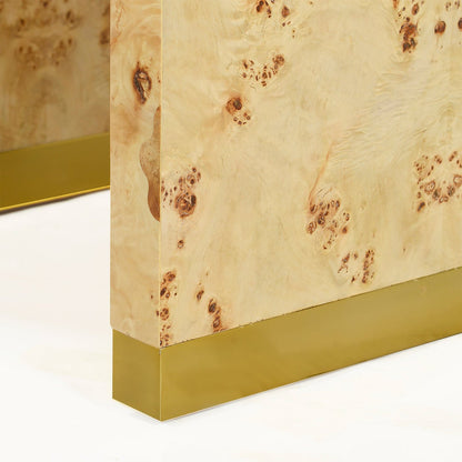 Light Burl Wood End Table