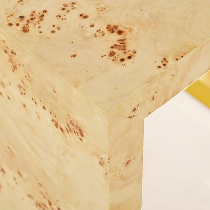 Light Burl Wood End Table