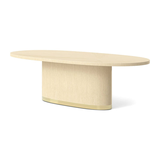 Table à manger ovale Hollywood Regency légère